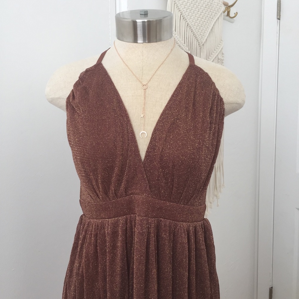 NWT Mauve Homecoming Prom Shimmer Maxi Dress